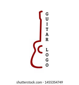 guitar logo design in simple and clean style