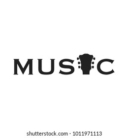 Guitar Logo Design Template