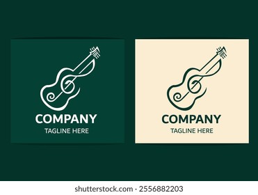 guitar logo design template for brand, Modern Guitar Music Logo template, Premium Vector | Guitar logo vector image 