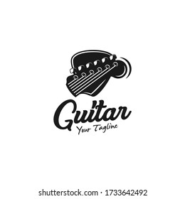 Guitar Logo Design Template idea