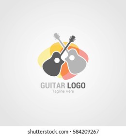 Guitar Logo Design Template. Vector Illustration