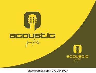 inspiração de vetor de design de logotipo de guitarra
