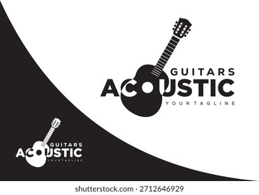 Gitarre Logo Design Vektor Inspiration