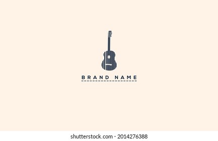 Guitar logo Design Vector Stock Illustration . Guitar Shop Logo . Rock music festival logo
