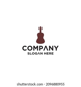 Guitar logo Design Vector Stock Illustration