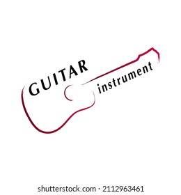 Guitar logo Design Vector Stock Illustration . Guitar Shop Logo . Rock music festival logo