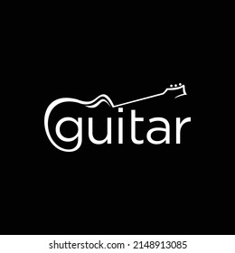 Guitar logo Design Vector Stock Illustration . Guitar Shop Logo . Rock music festival logo