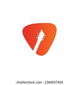 Guitar logo design vector template