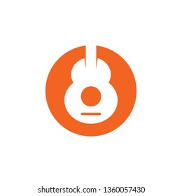 Guitar logo design vector template