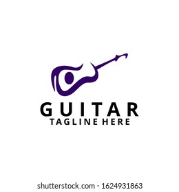 Guitar Logo Design Vector Template