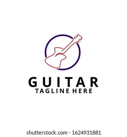 Guitar Logo Design Vector Template