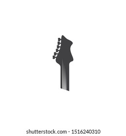Guitar logo flat design vector template