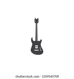 Guitar logo flat design vector template