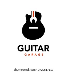 Logo Guitarra Guitarra Garage Taller Logo Guitarra y Símbolo francés