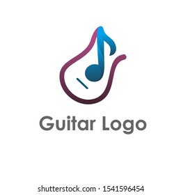 guitar logo icon design vector