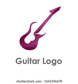 guitar logo icon design vector