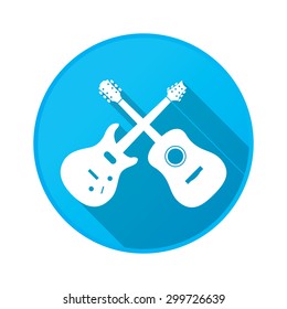 Guitar logo. icon flat