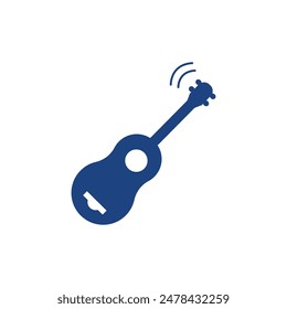 Guitar logo icon flat design vector template