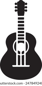 Guitar logo icon silhouette vector