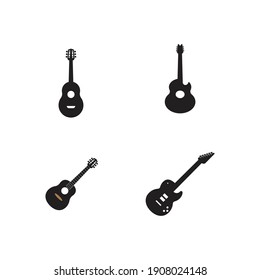 Guitar logo icon template illustration design