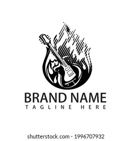guitar logo icon vector art