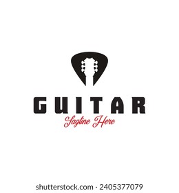 diseño de ilustraciones vectoriales de logotipo de guitarra