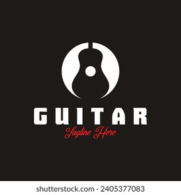 guitar logo icon vector illustration template design