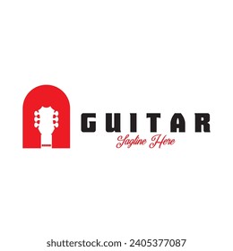 guitar logo icon vector illustration template design