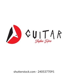 guitar logo icon vector illustration template design