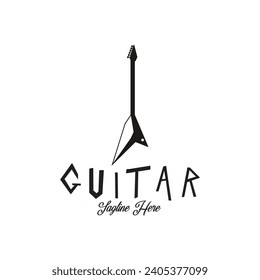 guitar logo icon vector illustration template design