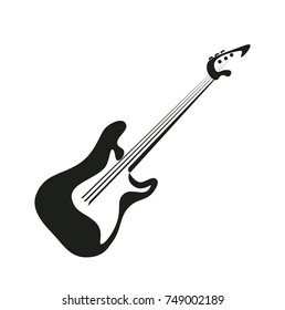 Guitar logo icon vector. Stylized simple elegant style.