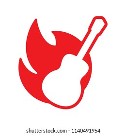 Guitar Logo. Music Icon. Acoustic symbol. Vector eps 08.