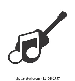 Guitar Logo. Music Icon. Acoustic symbol. Vector eps 08.