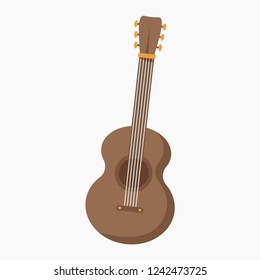 Guitar. Logo Guitar. Musical instrument. White background. Vector illustration. EPS 10.
