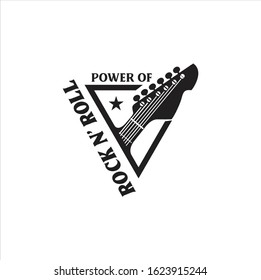 Guitar logo . Guitar School Logo . Festival Music Rock logo . Rock n Roll music logo , symbols, labels ,and design elements.