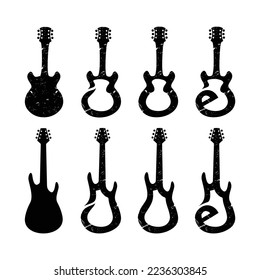 guitar logo set icon template