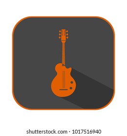 Guitar logo with shadow isolated on gray background for web and mobile