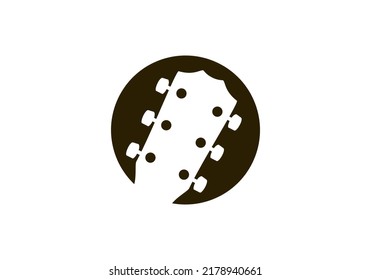 Guitar Logo simple head guitar sihoutte design
