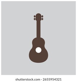 Design de símbolo de vetor simples de logotipo de guitarra