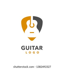 Guitar Logo Symbol Body Guitar and Pick Guitar