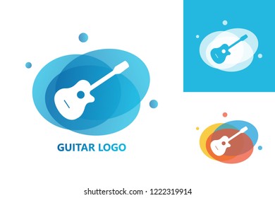 Guitar Logo Template Design Vector, Emblem, Design Concept, Creative Symbol, Icon
