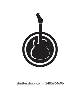 Guitar logo template vector icon design