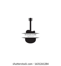 Guitar logo template vector icon design