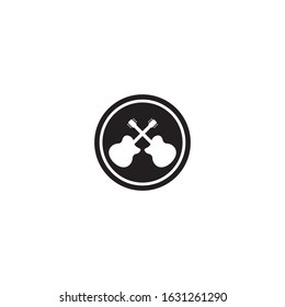 Guitar logo template vector icon design