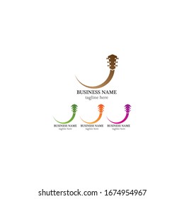 Guitar logo template vector icon design