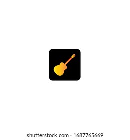 Diseño de icono vectorial de plantilla de logotipo de guitarra