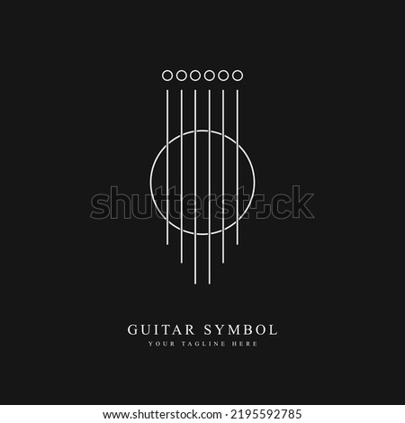 guitar logo templates. guitar strings used for logo, guitar icon.