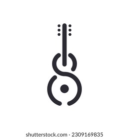 Guitar logo, with the transition to the letter eight