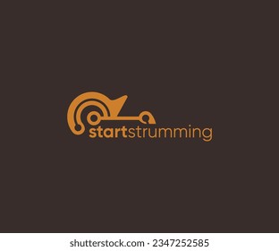 Guitar Logo Vector Art logo design concept template