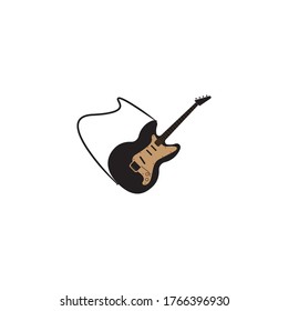 guitar logo vector design illustration background 